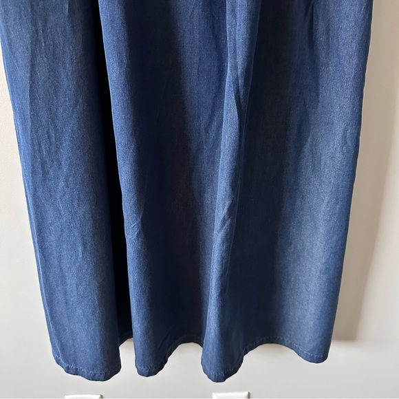 Talbots Vintage Deadstock NWT Skirt Sz 14 Blue Maxi Long Denim Pockets 90s Pleat - Picture 4 of 14
